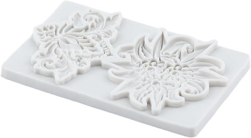 TAOXIBEI Flower Polymer Clay Mold Baroque Relief Flower Silicone Molds for DIY Crafts Epoxy Resin Casting Air Dry Polymer Clay Plaster Jewelry Making - Image 4